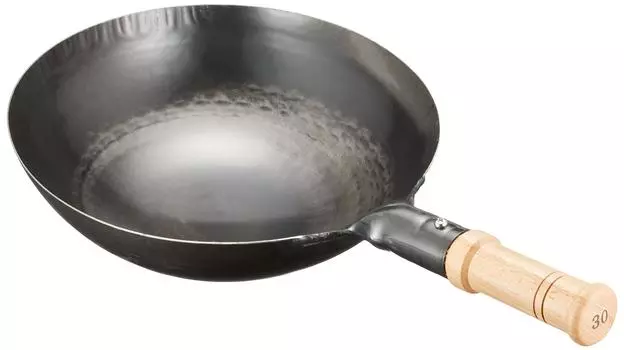 Yamada Industries One Handed Pot Iron 30cm Made in Japan Wooden Handle Outdoor Chinese Yamada Wok 001057