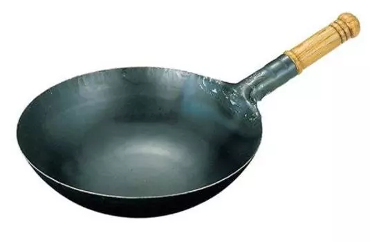 Yamada Industries Yamada Iron Hammered Wood Handle Chinese One Hand Pot 36cm чёрный