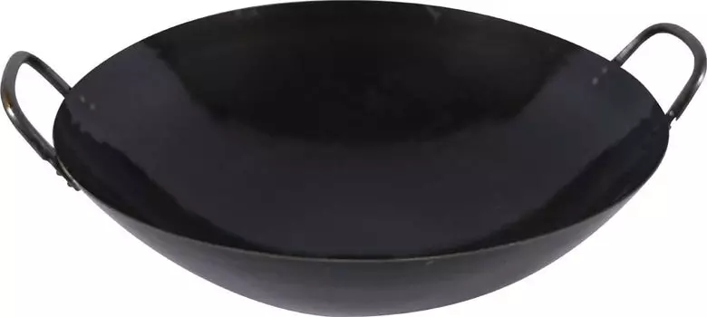 Yamada Kogyo Iron Wok 51 см Сделано в Японии Две руки Китайский коммерческий Ямада Вок 001008 чёрный