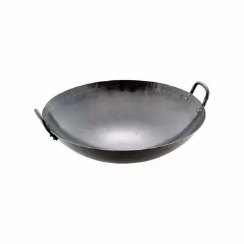 Yamada Kogyo Wok Железный 45 см Кованая пластина Толщина 1,2 мм чёрный