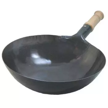 Yamada Kogyosho One-Handed Wok, железный, ручка, деревянная ручка, 9,4 дюйма (24 см)