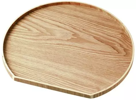 Yamaga Lacquerware Store Half Moon Bon Natural Wood 36cm Tray Placemat 3 Colors Tray Stylish Stylish (Shiraki)