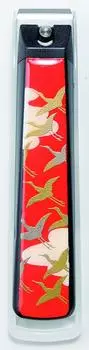 Yamaga Lacquerware Store Makie lacquer art nail clippers in paulownia box Cranes (Thousand (Akebono))