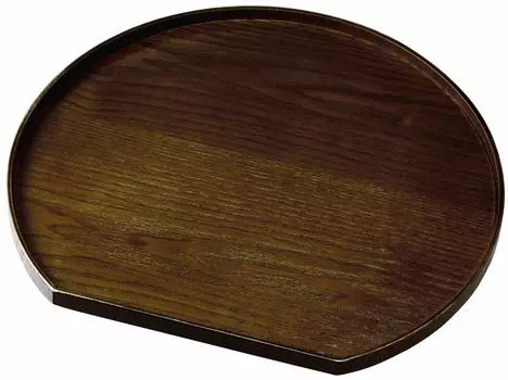 Yamaga Lacquerware Store tray Natural wood 36cm Tray Placemat All 3 colors Tray Stylish Stylish Half-moon (English style)