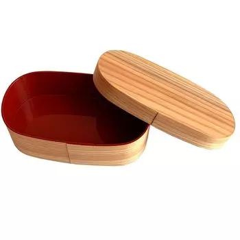 Yamaga Shikkiten Magewappa Bento Box Inner Vermilion Red отечественного производства 500 мл Magewappa Made in Japan Простая деревянная крышка-ланч-бокс отечественного производства