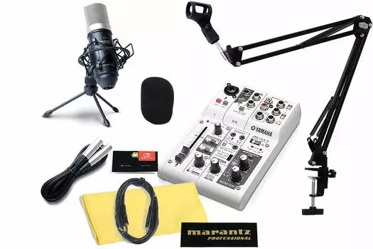 YAMAHA AG03 MK2 Высококачественный комплект для распределения, стойка-журавль с защитой от поп-шума, конденсаторный микрофонный микшер для живого распространения и комментаторства Yamaha