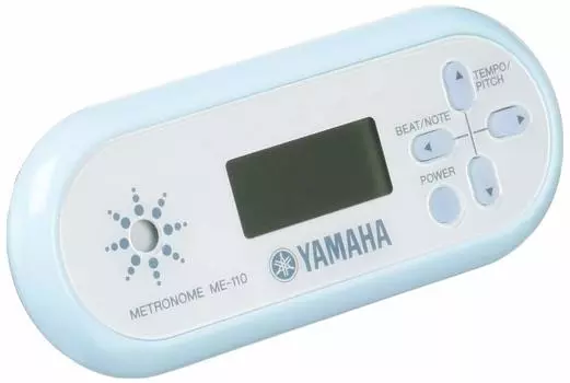 YAMAHA Digital Metronome Sky Blue Lightweight and easy to slim shape Dial volume adjustment folding stand included ME-110SBL carry, function,