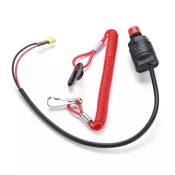 Yamaha Outboard Emergency Shutoff Switch Detail Design Longer Lifespan Black Red Boat Engine Shutoff Switch Powerful Abs