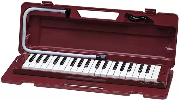 YAMAHA Pianica Keyboard Harmonica Maroon Полный широкий диапазон Мягкое нажатие и клавиатура Легкая и компактная конструкция В комплект входит жесткий футляр P-37D 3-октавный