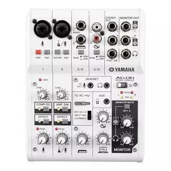 YAMAHA Webcasting mixer audio interface 6 channels AG06 with convenient functions for Internet distribution Compatible with music production applicati