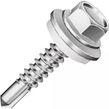 Yamahiro Drill Screw с колпачком из нержавеющей стали и шестигранной шайбой AZ x 19 мм SCH519AZW 350 шт. 5.0