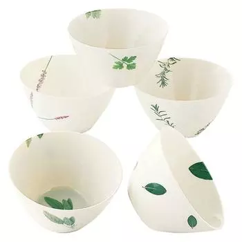 Yamaka Shoten LA AMYS Cereal Bowl Salad Bowl Plate 5 Pieces White Tableware Set 13cm Diameter Dishwasher Safe Microwave Safe Yogurt Plate Day Present белый