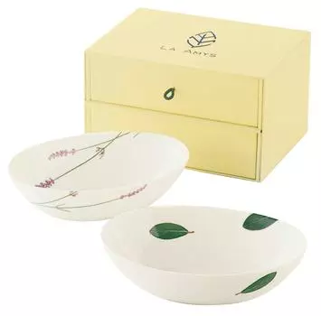 Yamaka Shoten LA AMYS Curry Plate Pasta Plate Pair Oval Bowl Oval Plate Long Side 21cm x Depth Salad Bowl Deep Plate Dishwasher Safe Gift Made in белый