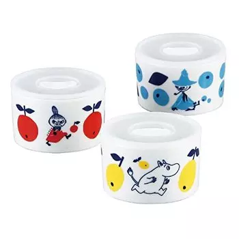 Yamaka Shoten MM030-82-S3 Microwave Pack, Storage Container, Canister, Small, 3-piece Set, Microwave and Dishwasher Safe, Moomin Goods, Scandinavia, M