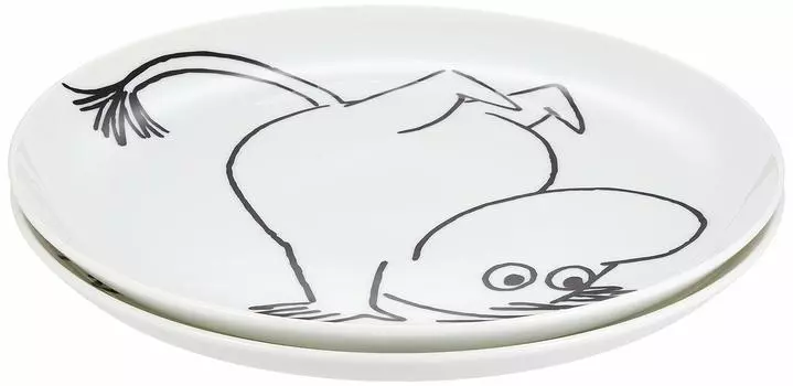 Yamaka Shoten MOOMIN Тарелка для торта Тарелка Набор из двух штук Подходит для микроволновой печи и посудомоечной машины Товары Муми-тролли Скандинавский День Подарок Посуда Свадебный подарок Сделано в белый