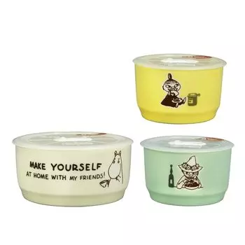 Yamaka Shoten MOOMIN микроволновая печь контейнер для хранения канистра SM набор из 3 предметов можно мыть в посудомоечной машине в микроволновой печи Moomin Goods подарок на скандинавский день