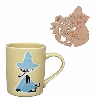 Yamaka Shoten Moomin MM1303-11C Mug, Wooden Coaster Included, Snufkin, Made in Japan