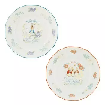 Yamaka Shoten Peter Rabbit Cake Plate Dessert Plate Pair Tableware Set 19cm Diameter Shabby Chic Flower Tableware Peter Rabbit Goods Miscellaneous