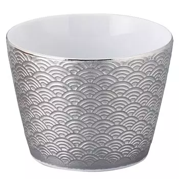 Yamaka Shoten POTTERY Soba Choko Diameter x Depth Japanese Mino Made in Seigaiha ODA Kissho (Soba Cup), 200ml, 8.5cm 6.5cm, Pattern, Ware, Japan, платиновый