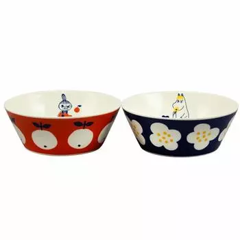 Yamaka Shoten Yamaka Shoten MOOMIN MM032/4-79 Диаметр пары чаш прибл.. 5,1 дюйма (13 см) (150 мл) Скандинавский подарок, безопасный для микроволновой печи, сделанный в Японии