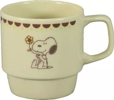 Yamakasyoten Peanuts SN1501-11 Snoopy Mug, Large, Approx. 11.5 fl oz (340 ml), Cup, Coffee, Tea, Microwave, Dishwasher Safe, PEANUTS Vintage Series, Y