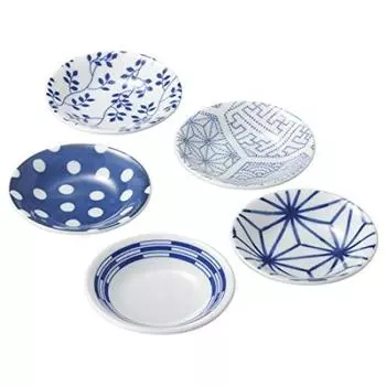 Yamakatsu Mino Toen Набор из 5 маленьких окрашенных маленьких, сделано в Японии (Ямакацуминотоуэн) пластины, КМ-2002AW