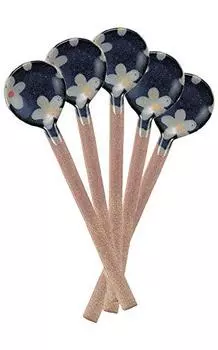 Yamaki Ikai G1981 Ceramic Spoon, Navy Blue, Pack of 5