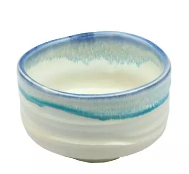 Yamaki Ikai Matcha Bowl Kaneta Shirajun Kiln Gosu Seiryu Diameter x Height 8cm F1545 Light Blue 12.5