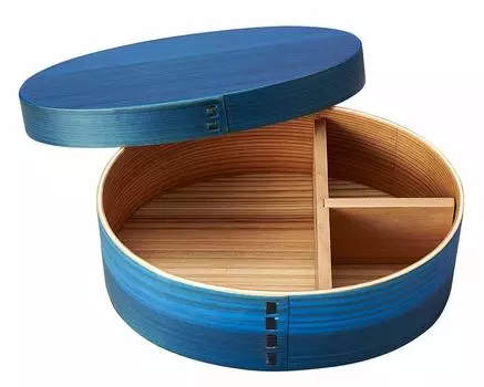 Yamakiikai Lunch Box Blue 18 x 17 x Height 7cm Wappa Blue синий