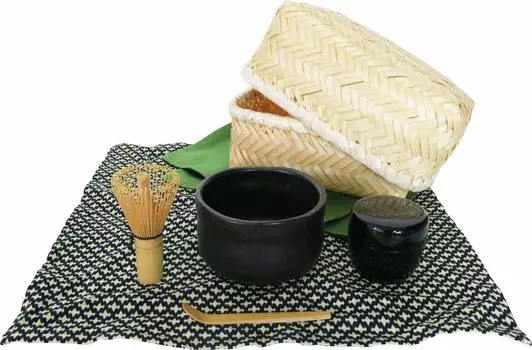 Yamako New Tea Ceremony Chaki Matcha Set Black Tenmoku Bowl 80617 Black чёрный