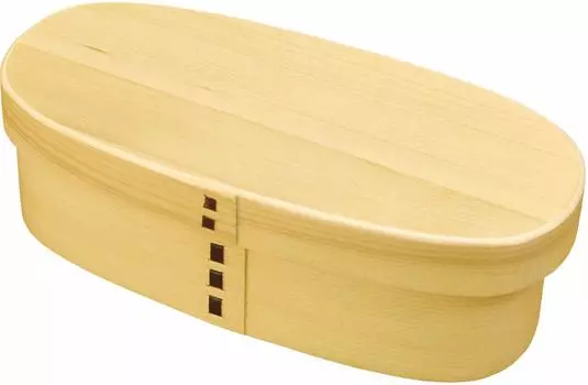 Тонкая коробка для бенто Yamako Shiramatsu Wappa 803989 Натуральный цвет 18 x 8 x H6 см Прибл.