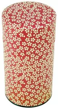 Yamako tea caddy cherry blossom red L made in Japan 895243 pot-can