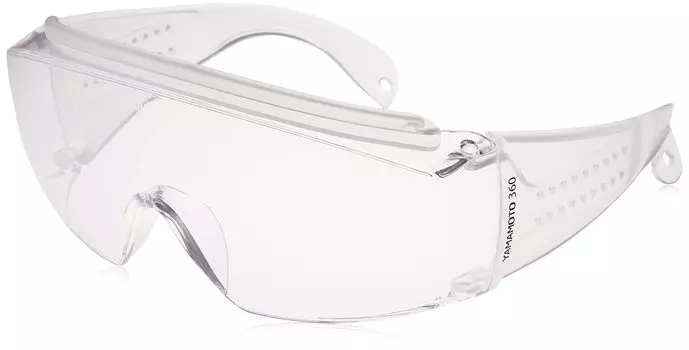 Yamamoto Kogaku YAMAMOTO Overglass type safety glasses with upper cushion bar Can be used with large glasses Wide temples Clear hard coat Made in чистый