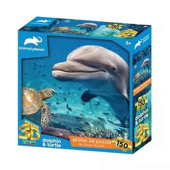 Yamasan Prime 3D Animal Planet Дельфин Черепаха 10964 Готовый 46 x 31 см 150 Деталей и Размер /