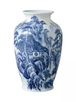 Yamashita Craft x Arita 12 inch Shoulder Round Wooden Box 45027950 Vase, Landscape, 22 H37cn, Ware, Vase,