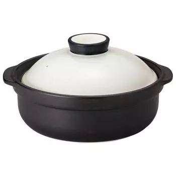 Yamashita Crafts глиняный горшок черный и белый 22 xx Банкетный 6 горшок 15032700 19.4 10.5см (800cc) Белый/Черный №