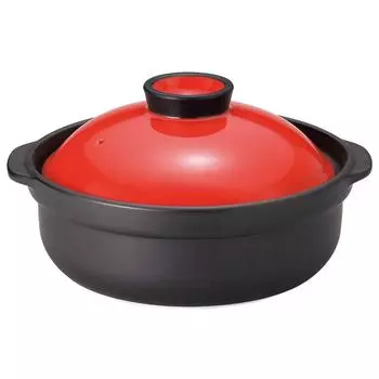 Yamashita Crafts глиняный горшок Керамика 22 xx Банкетный 6 горшок 15032600 19.4 10.5см (800cc) Красный/Черный №