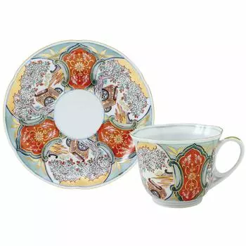 Yamashita Crafts Heian Masakura Arita Ware Coffee Bowl Plate in Wooden Box 45027200 Cup_Saucer 8.510H6.5cm/14.7H2.5cm