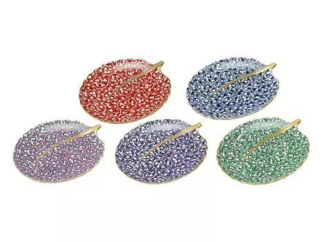 Yamashita Crafts Small Plate 5 Colors Octopus Arabesque x x H1cm Arita Ware Small Plate Set of 5 in Wooden Box 45026270 11 8.7