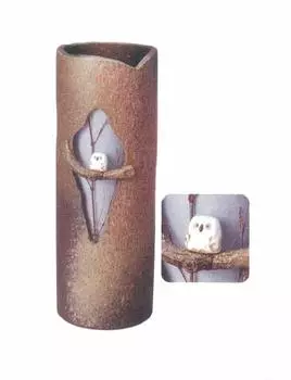 Yamasho Pottery Umbrella Stand Brown Depth x Width x Height cm Shigaraki Ware Branch Owl Long Umbrella Stand etc. Approx. 23.0 20.0 56.5