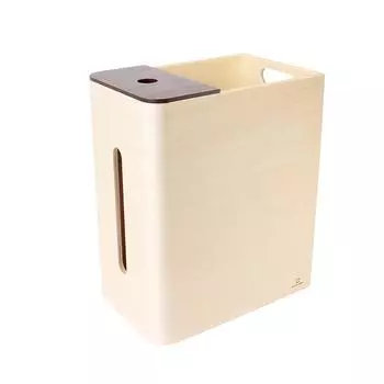 Yamato Kogei Trash Can Tissue Case Double D Brown Made in Japan & YK15-005