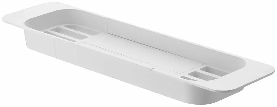 Телескопический поддон для ванны Yamazaki 3546, белый, прибл. Ш57,5~75XГ15,5XВ4,5 см, стойка для ванной комнаты, стойка для ванны