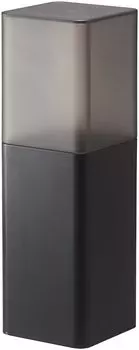 Подставка для столовых приборов Yamazaki 5373 с крышкой, черная, прибл.. Ш8xГ8xВ25см, башня, защита от пыли, перегородка включена