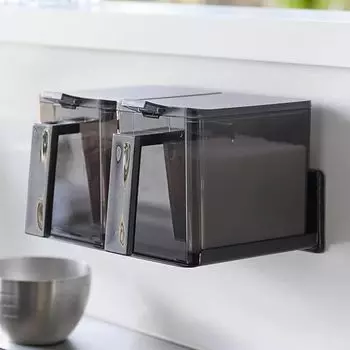 Ямазаки Дзицугё Фильм Крючок Стойка для хранения приправ Стойка для хранения приправ L 2 шт. Башня Плавающая система хранения Черный 2180 2870 x 2 & [Набор 3]