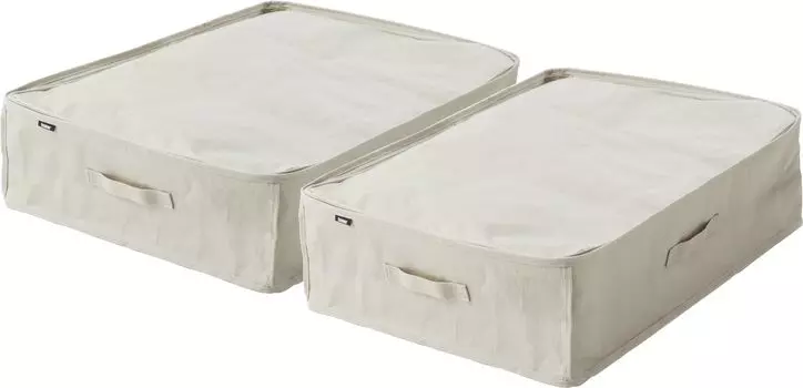Ямазаки Дзицугё полиэтиленовый чехол для дивана под кроватью, набор из 2 светло-серых основных предметов, примерно Ш50 x Г70 x не башня, сумка для хранения, ящик для хранения светло-серый