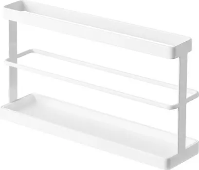 Ямазаки Дзицугё (Ямадзаки) Двусторонняя вешалка для тапочек на балкон с подносом, белый корпус: Приблизительно Ш25 x Г6,5 x В15 см (Не включает в себя крючок для пленки) башня