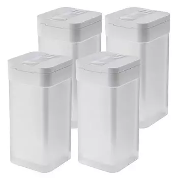 Ямазаки Дзицугё (Ямадзаки) Магнитная бутылка для специй L [набор из 4 шт.] Раздвижная башня для приправ OpenClose, белая 5827 x 4