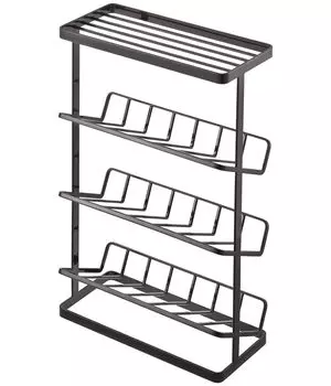 Yamazaki Home Tower Bath Rack - держатель для хранения душевых принадлежностей в ванной комнате, органайзер для полок Caddy - средний, 17 дюймов - сталь - вмещает до 9 дозаторов