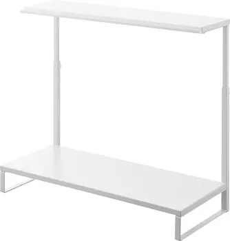 Yamazaki Jitsugyo 1302 Monitor Top and Bottom 2 W59 x x Adjustment Tower Height Monitor Monitor Stand Rack, Tiers, White, D27.5 H38~65cm (Including белый