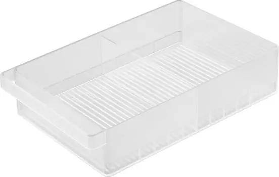 Yamazaki Jitsugyo 1477 Refrigerator Storage Case L with Dividers White x D22 x Tower Refrigerator Storage Can Be Used to the Deepest Space without